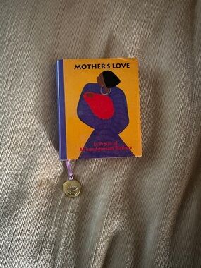 Mother's Love Mini Book with Purple Ribbon and Gold Charm